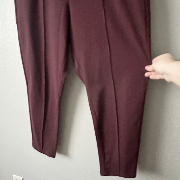 Athleta Venice Pintuck Pull On‎ Pants Antique Burgundy Women’s Size XL - Picture 4 of 13